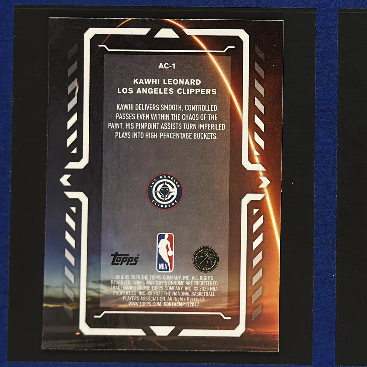 2025-26 Topps Chrome Activators Kawhi Leonard #AC-1 — back view