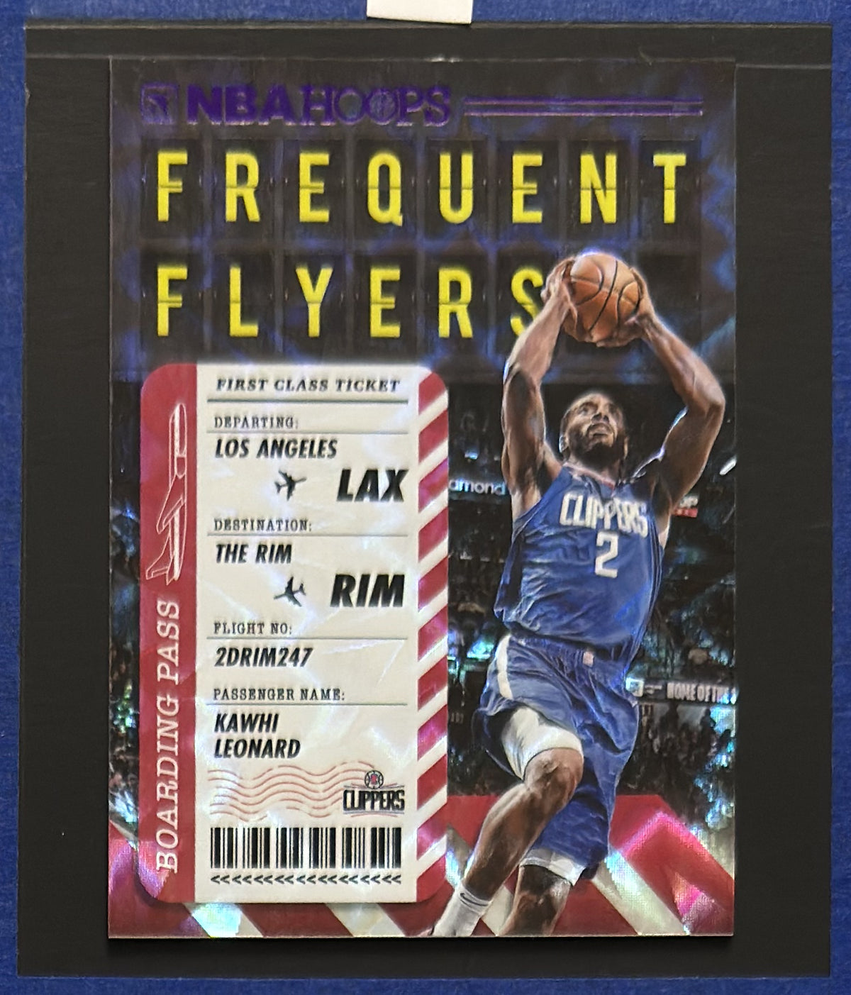 2020-21 Panini NBA Hoops Frequent Flyers Purple Explosion Kawhi Leonard #13 — front view