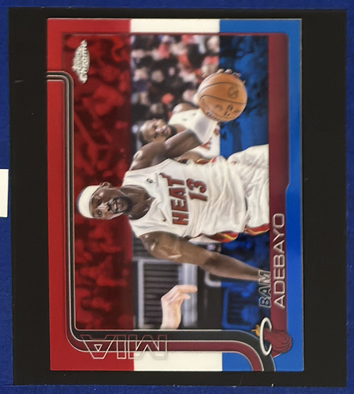 2025-26 Topps Chrome Red White & Blue Refractor Bam Adebayo #138 front