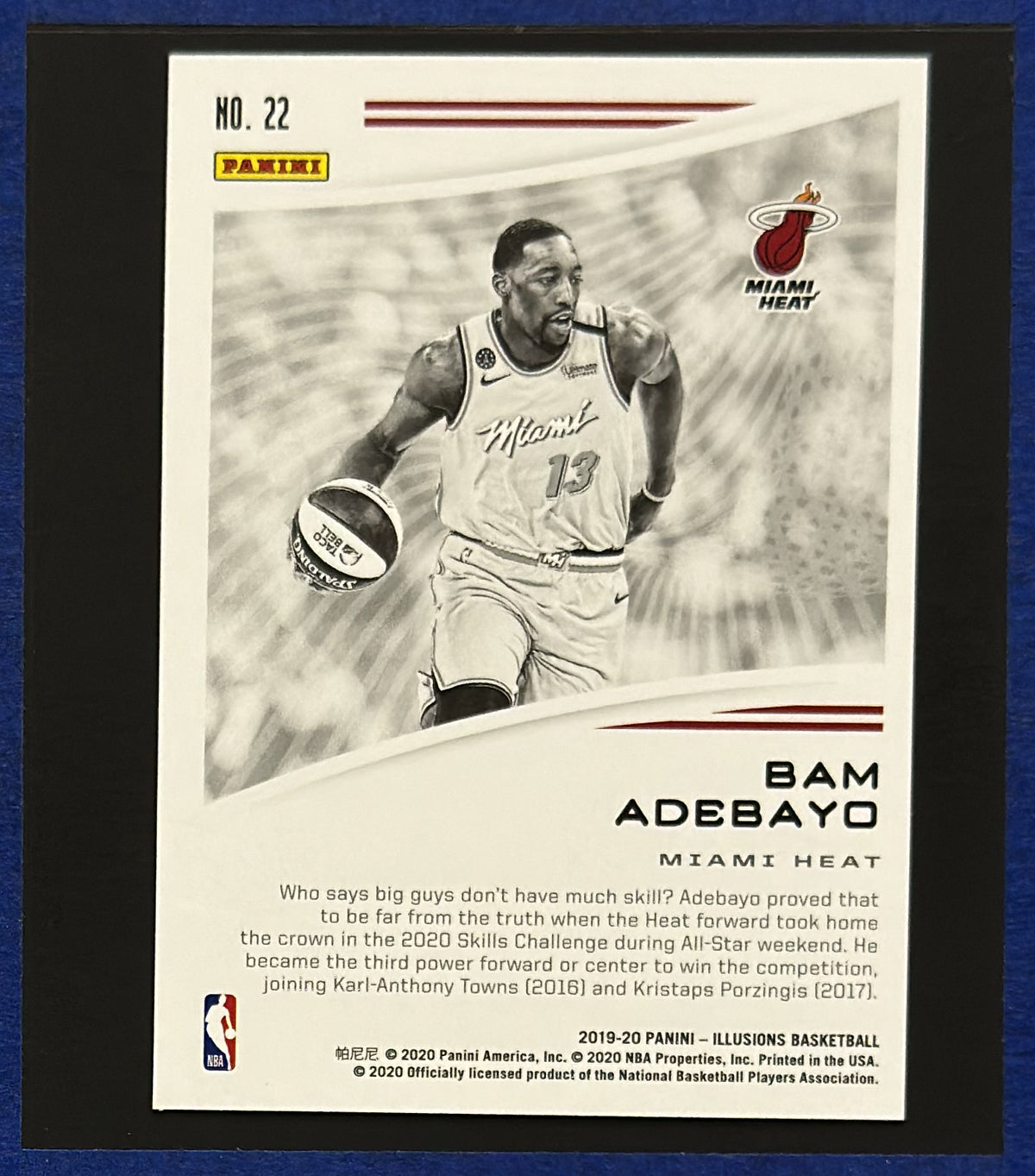 2019-20 Panini Illusions Season Highlights Bam Adebayo #22 back