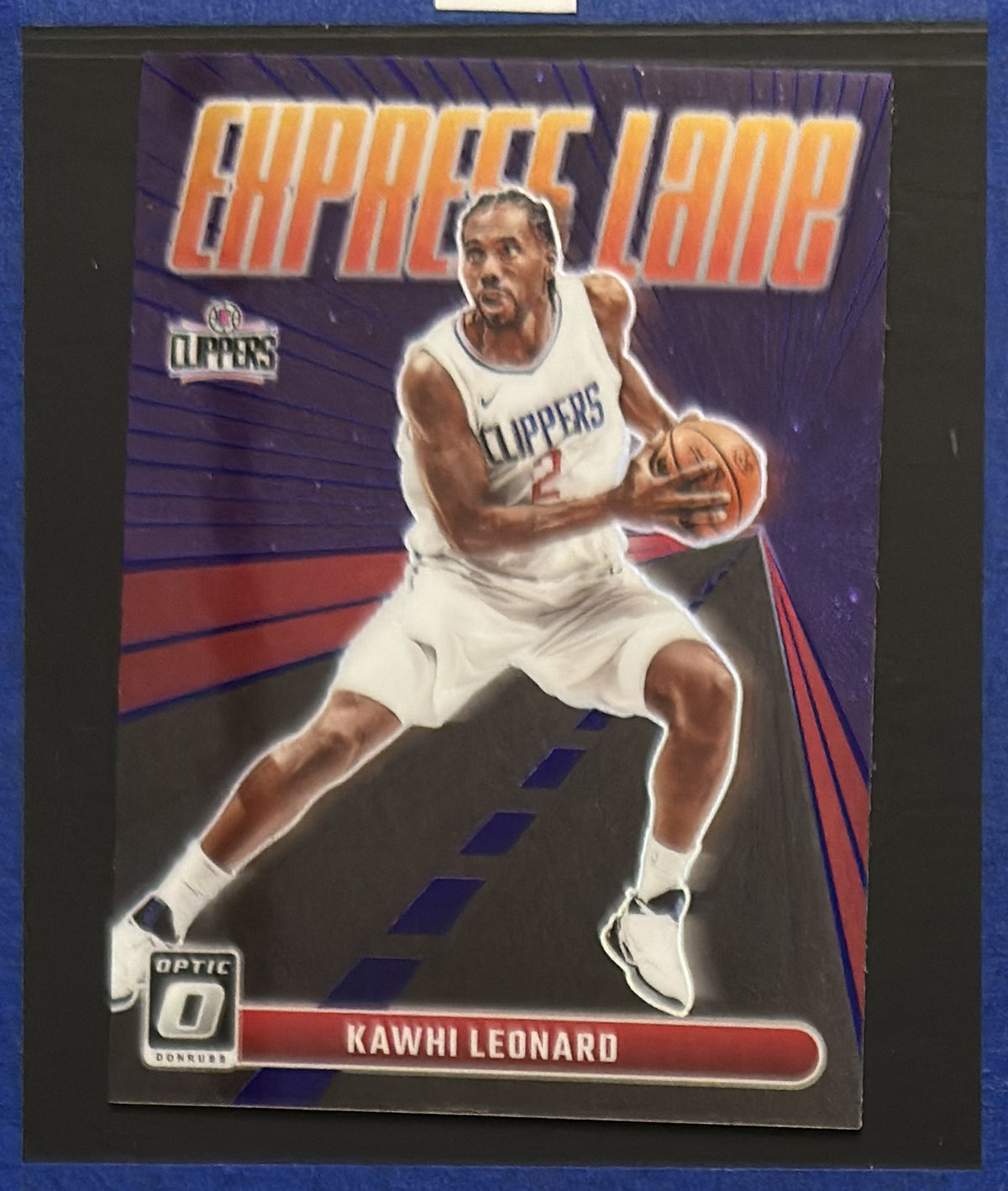 2023-24 Panini Donruss Optic Express Lane Purple Kawhi Leonard #4 — front view