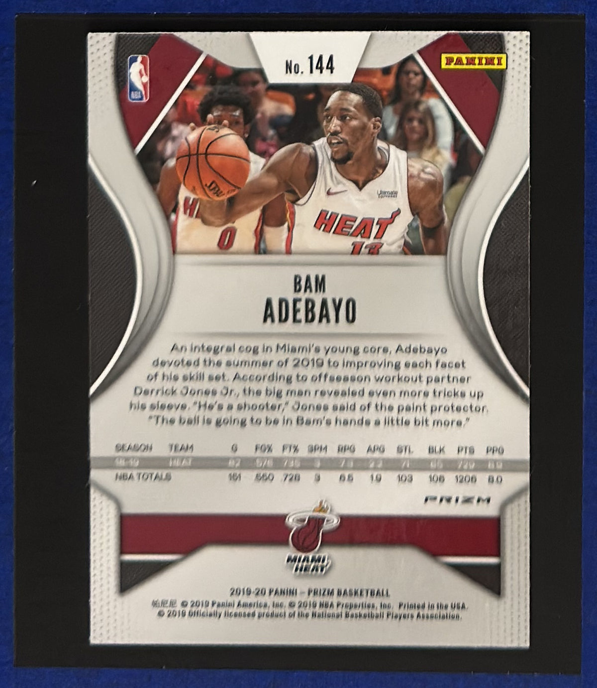 2019-20 Panini Prizm Hyper Bam Adebayo #144 — back view
