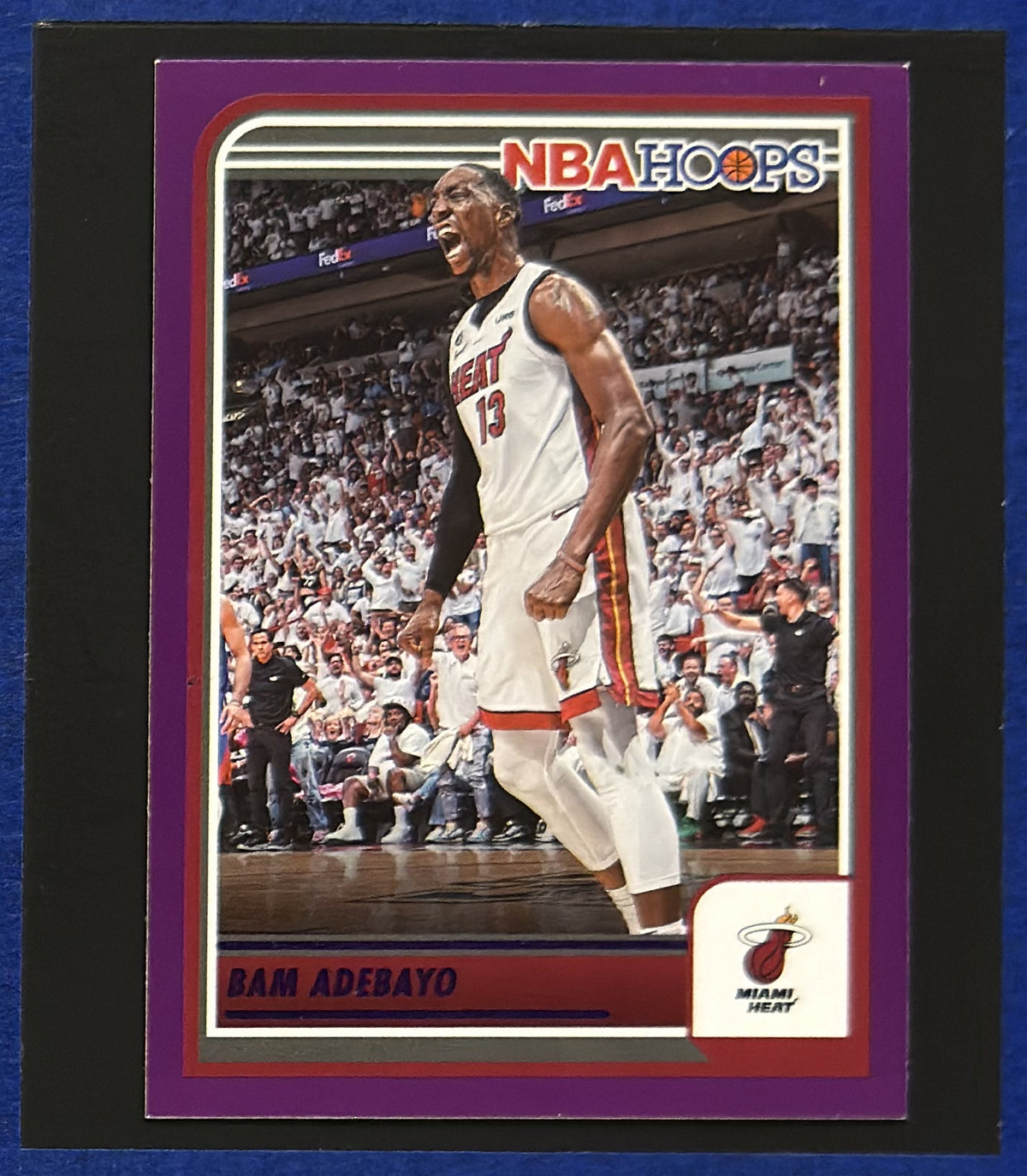 2023-24 Panini NBA Hoops Purple Bam Adebayo #195 front