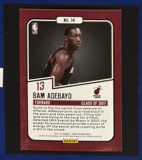 2017-18 Panini NBA Hoops Class of 2017 Bam Adebayo #14 back