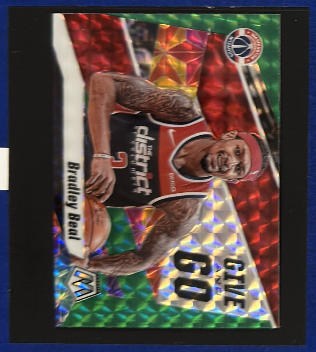 2019-20 Panini Mosaic Give and Go Green Mosaic Bradley Beal #9 — front view