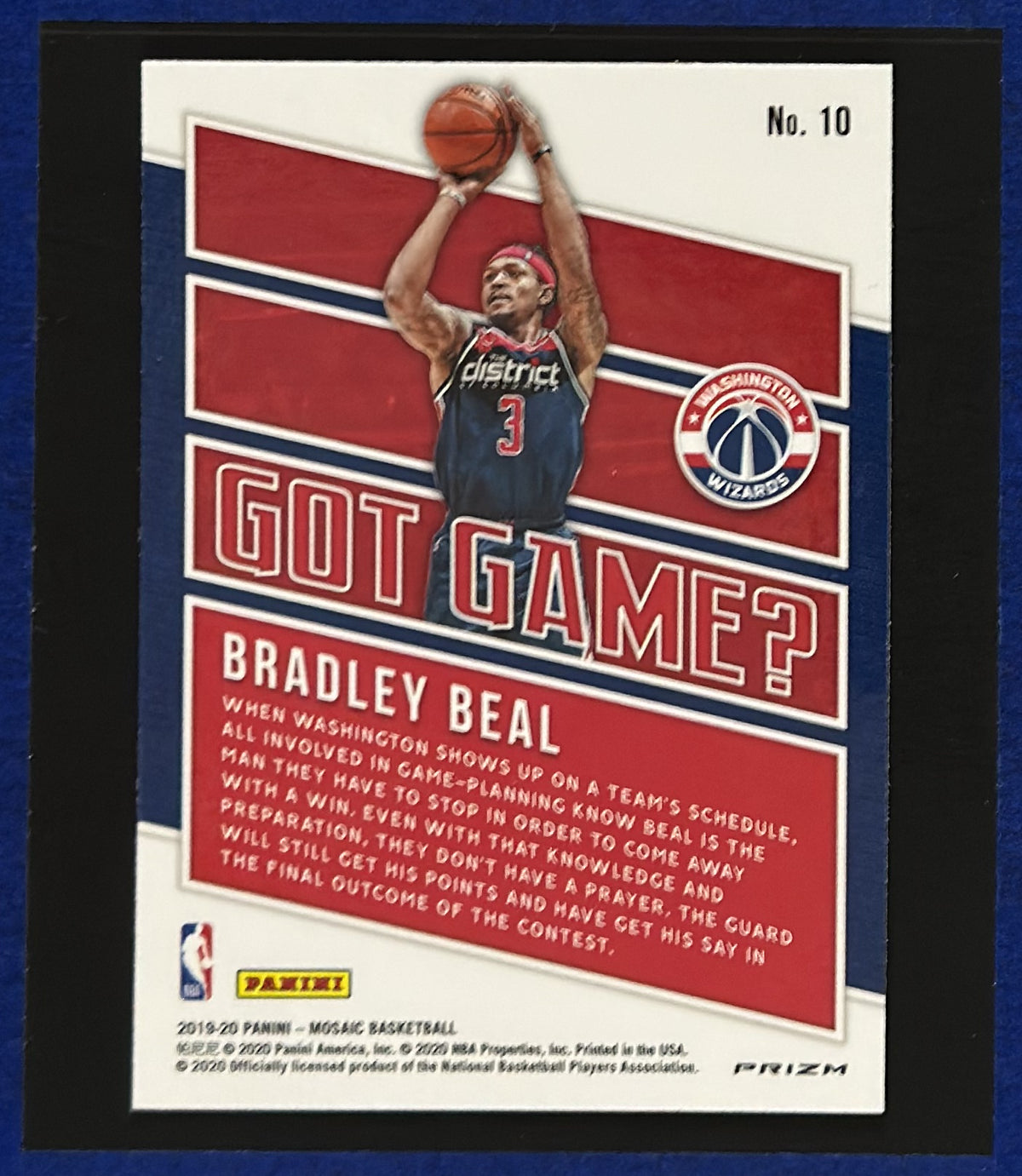 2019-20 Panini Mosaic Got Game? Green Bradley Beal #10 back