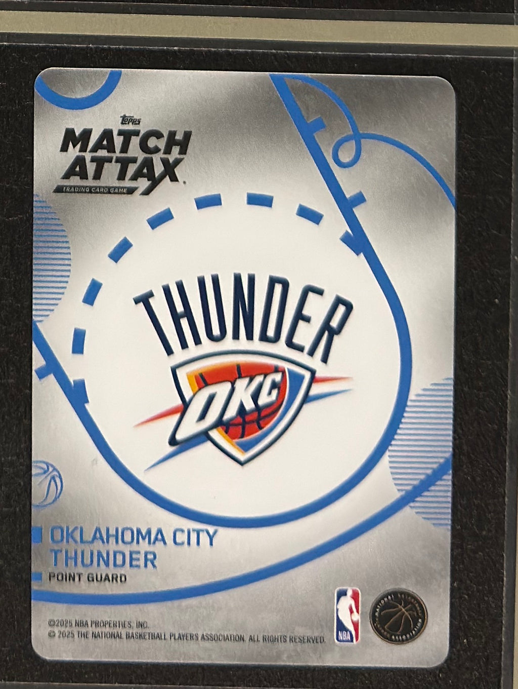 2025-26 Topps Match Attax Player of the Game Shai Gilgeous-Alexander #PG-SG — back view