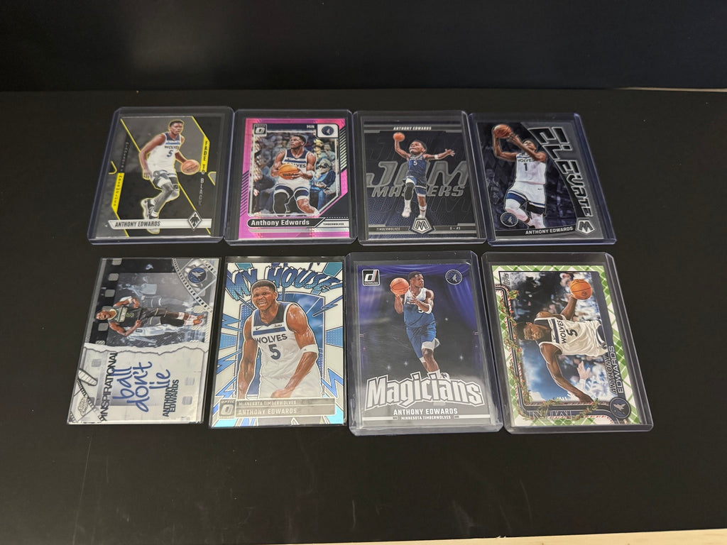Anthony Edwards eight-card insert and parallel lot group front