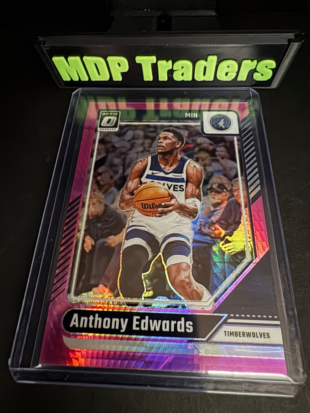2024-25 Donruss Optic Anthony Edwards number 31 Pink Hyper Prizm front