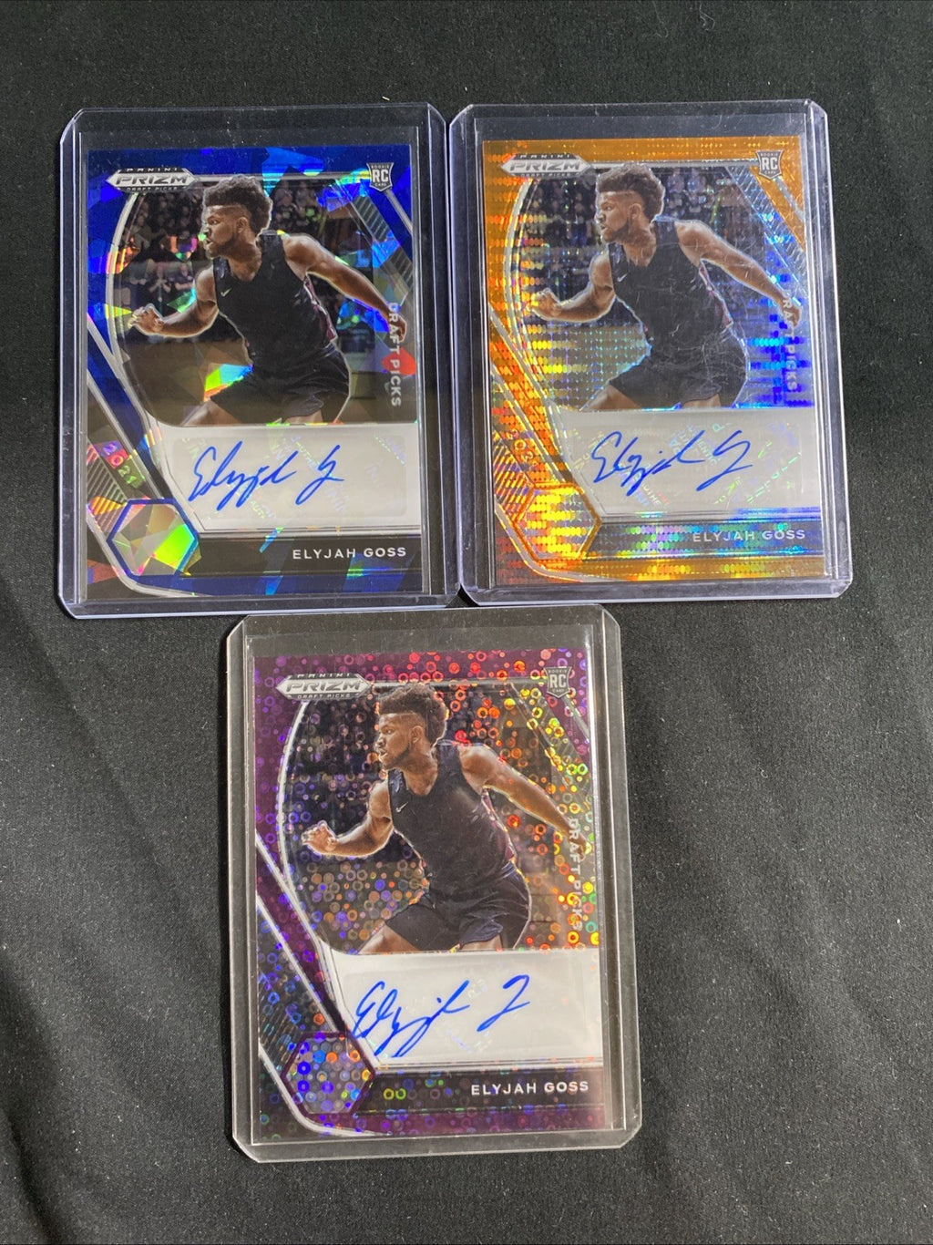 2021 Panini Prizm Draft Picks Elijah Goss RC Auto Rainbow — photo 8 of 15