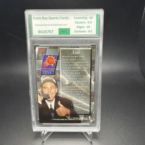 1996-97 Fleer Metal Steve Nash #138 (RC) Fresh Foundations PBSC 9.5 (1) — photo 2 of 2