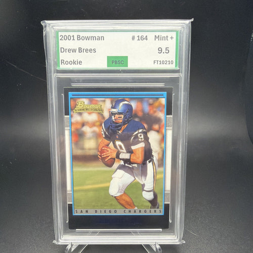 2001 Bowman Rookie Card DREW BREES #164 RC San Diego Chargers PBSC 9.5 — photo 1 of 2