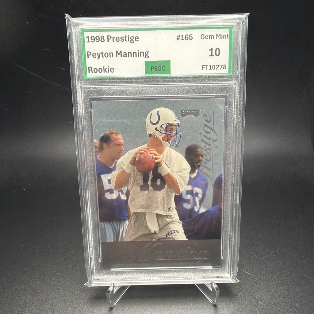 1998 Playoff Prestige Retail Peyton Manning ROOKIE RC #165 PBSC 10 (1) — photo 1 of 2