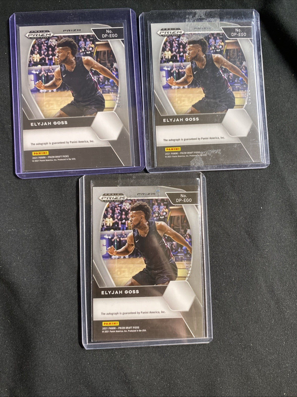 2021 Panini Prizm Draft Picks Elijah Goss RC Auto Rainbow — photo 11 of 15