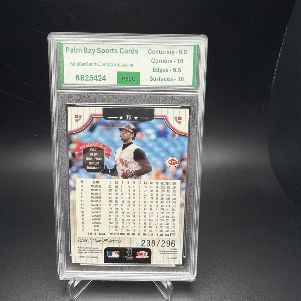 2002 Donruss Career Stat Line #79 Ken Griffey Jr. /296 PBSC 9.5 — photo 2 of 3