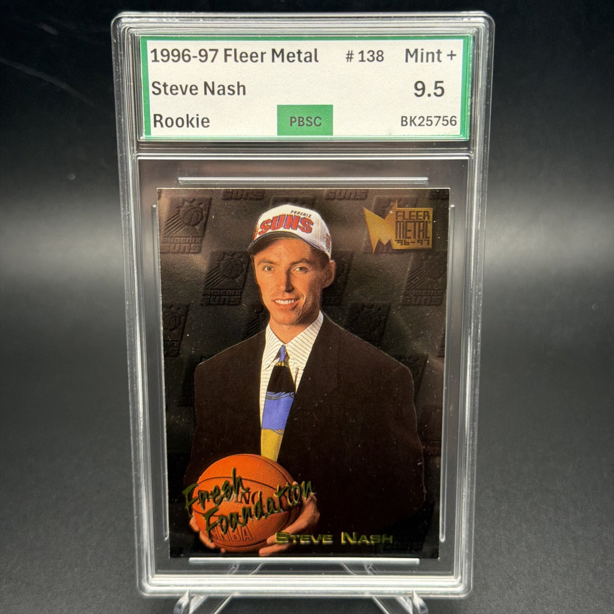 1996-97 Fleer Metal Steve Nash #138 (RC) Fresh Foundations PBSC 9.5 (2) — photo 1 of 2