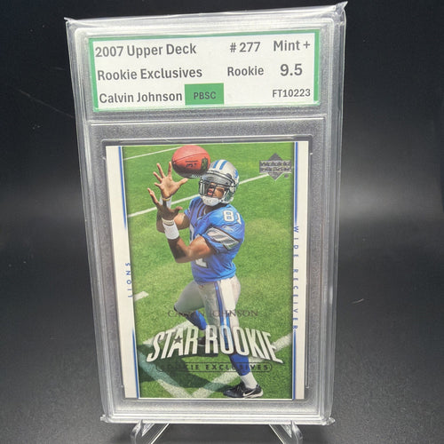 2007 Upper Deck Star Rookie Calvin Johnson #277 Rookie Exclusives (RC) PBSC 9.5 — photo 1 of 2