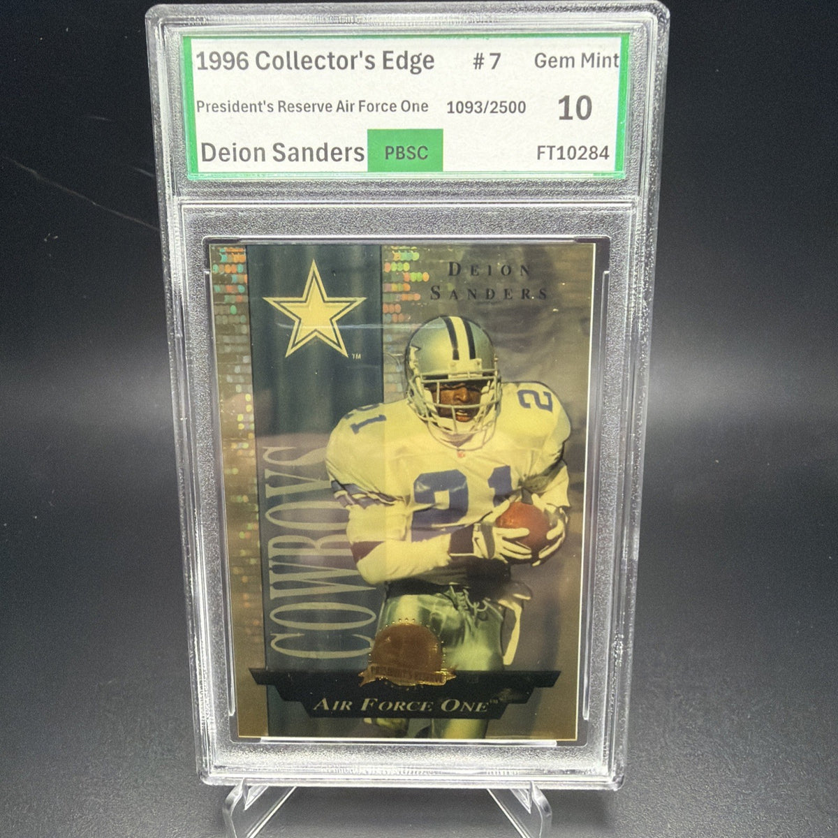Collector's Edge 1996 Air Force One Deion Sanders #7 Cowboys /2500 PBSC 10 — photo 1 of 2