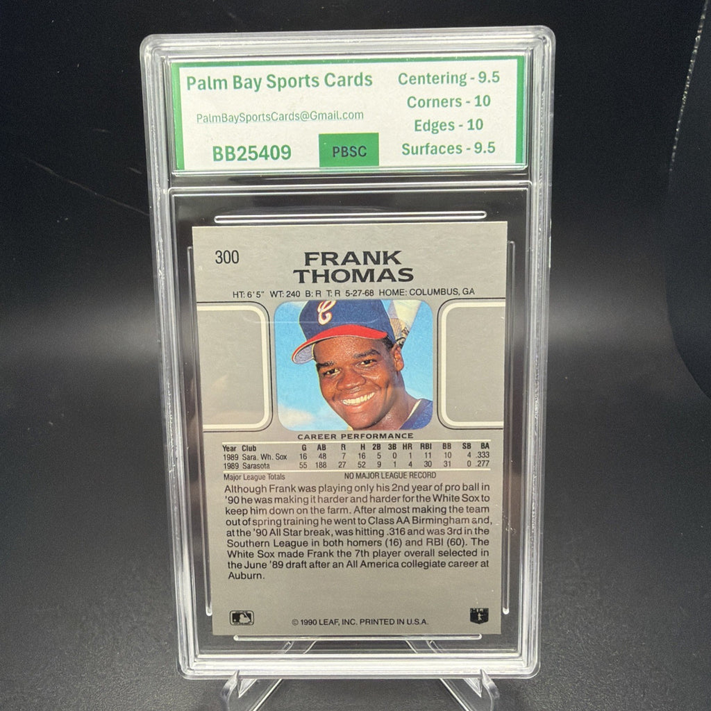1990 Leaf #300 Frank Thomas ROOKIE RC PBSC 9.5 Baseball Card MLB White Sox — photo 2 of 2