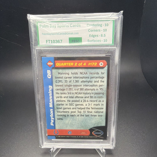 1998 Collector's Edge Odyssey 2nd Quarter Peyton Manning #172 ROOKIE PBSC 9.5 — photo 2 of 2
