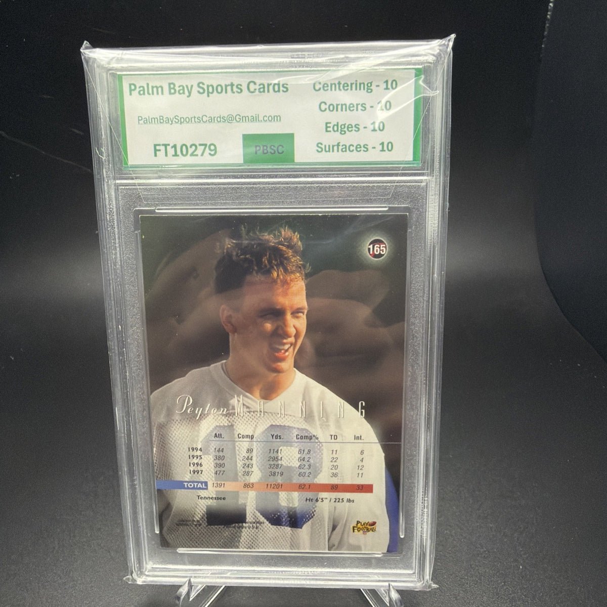 1998 Playoff Prestige - Peyton Manning #165 Retail (RC) PBSC 10 (2) — photo 2 of 2