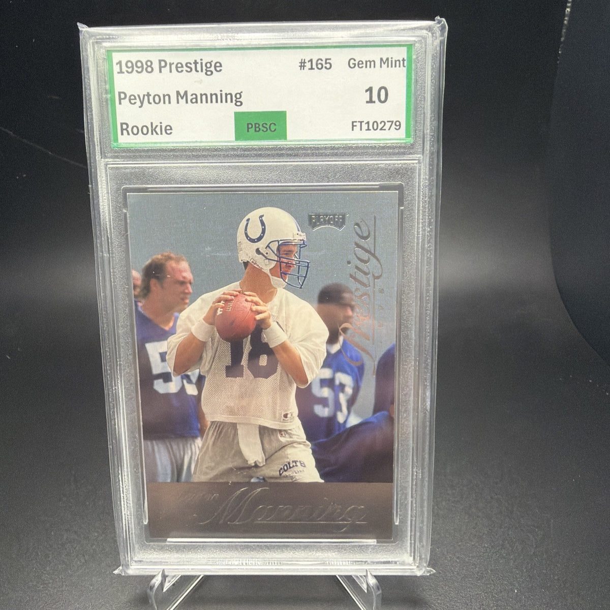 1998 Playoff Prestige - Peyton Manning #165 Retail (RC) PBSC 10 (2) — photo 1 of 2