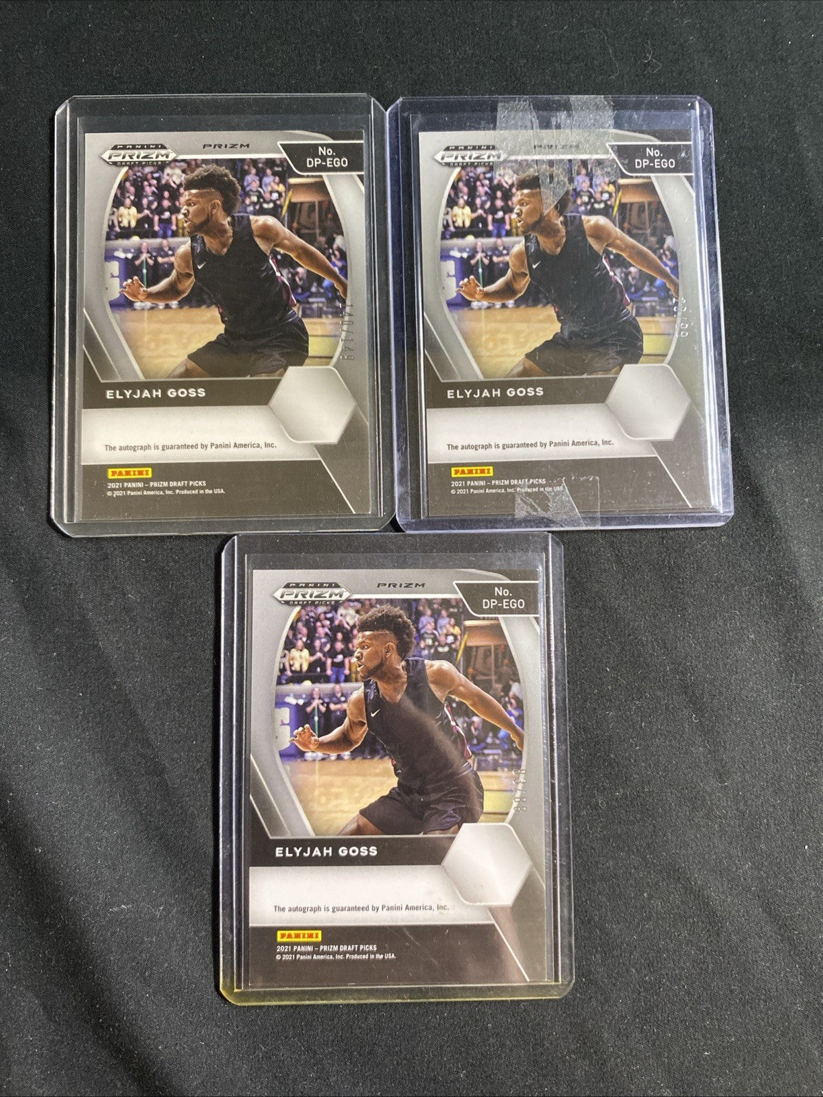 2021 Panini Prizm Draft Picks Elijah Goss RC Auto Rainbow — photo 7 of 15