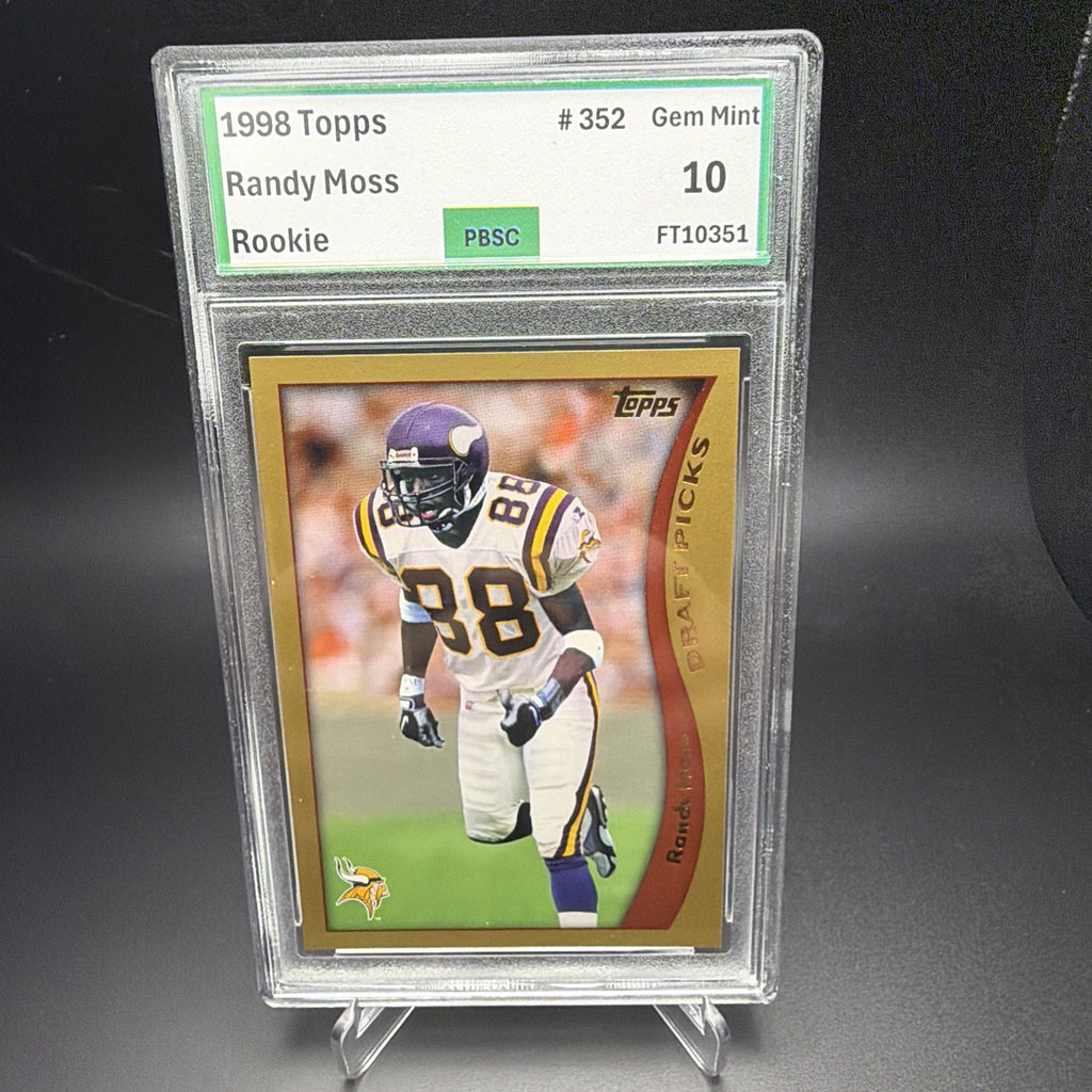 Topps 1998 Chrome Randy Moss Rookie RC Draft Picks PBSC 10 #35 Vikings — photo 1 of 2