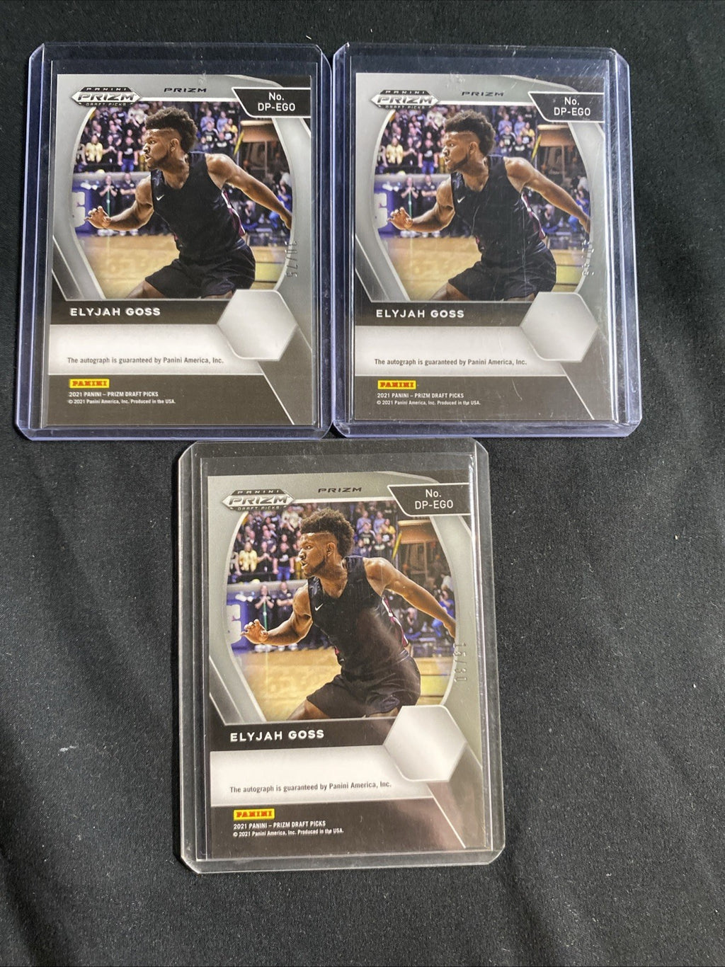 2021 Panini Prizm Draft Picks Elijah Goss RC Auto Rainbow — photo 9 of 15