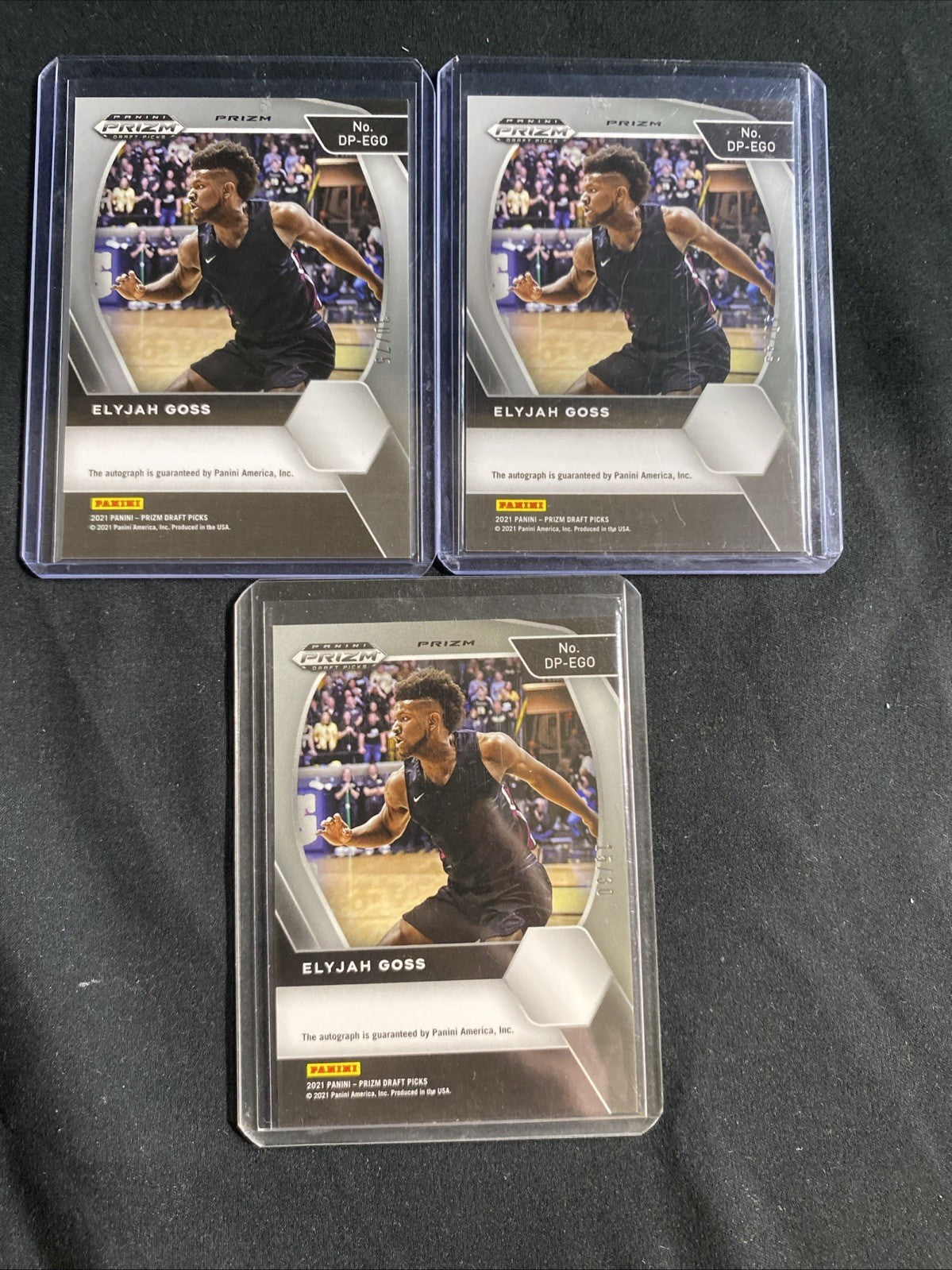 2021 Panini Prizm Draft Picks Elijah Goss RC Auto Rainbow — photo 9 of 15