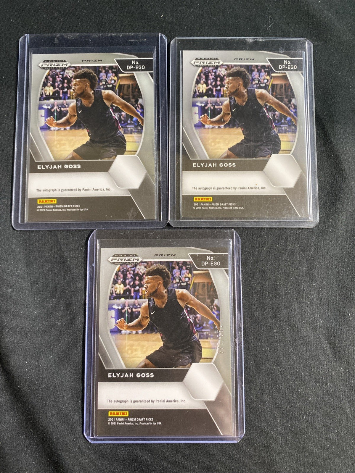 2021 Panini Prizm Draft Picks Elijah Goss RC Auto Rainbow — photo 5 of 15