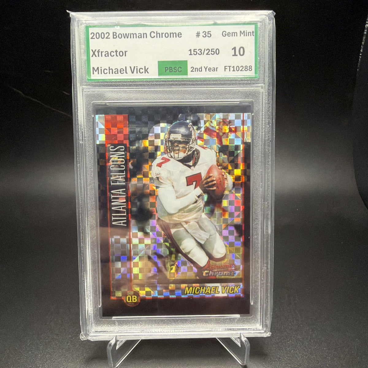 MICHAEL VICK 2002 Bowman Chrome XFRACTOR Refractor #35 PBSC 10 /250 — photo 1 of 3