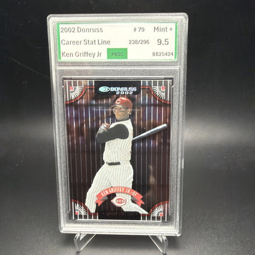 2002 Donruss Career Stat Line #79 Ken Griffey Jr. /296 PBSC 9.5 — photo 1 of 3