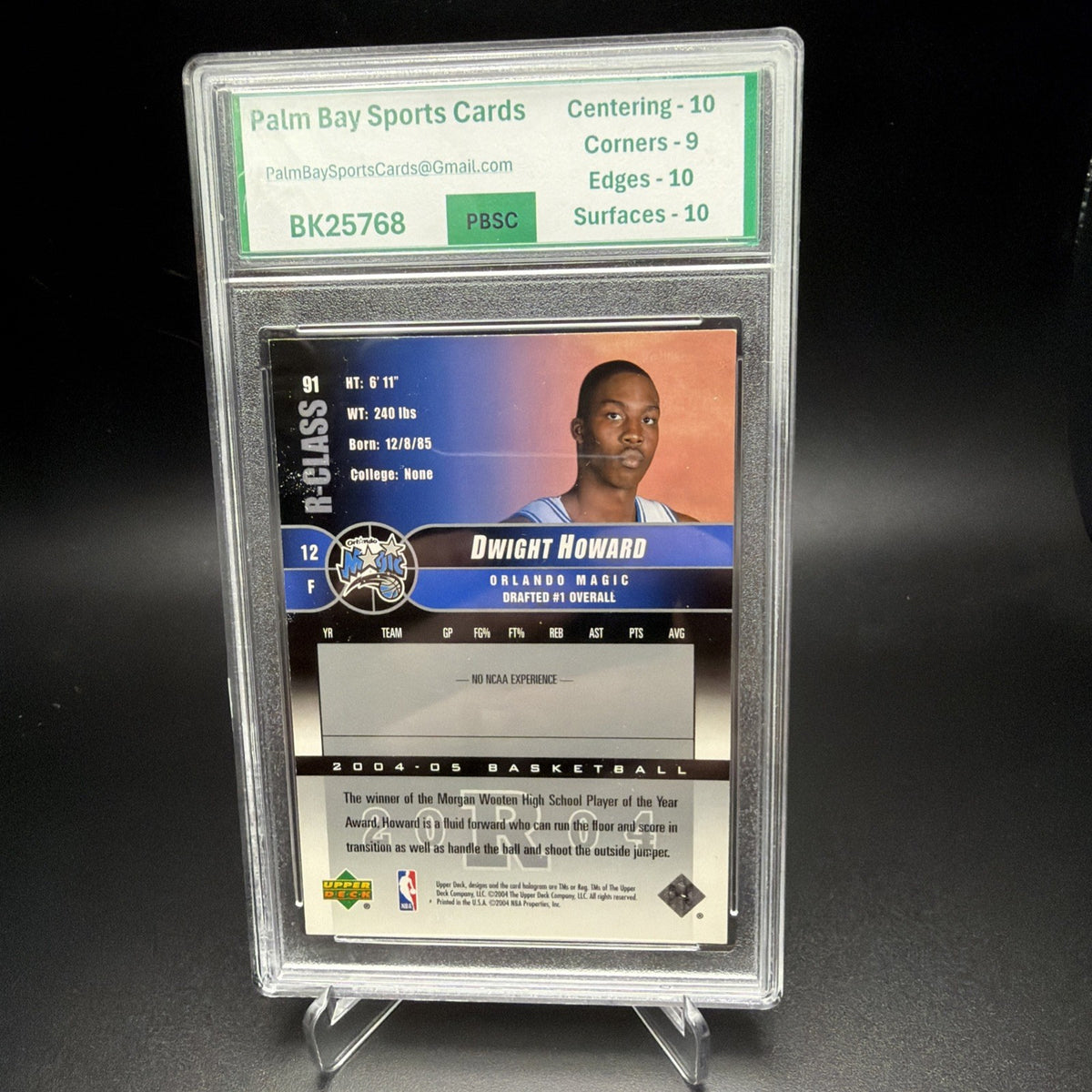 2004-05 Upper Deck R-Class - Rookies Dwight Howard #91 (RC) PBSC 9.5 (1) — photo 2 of 2