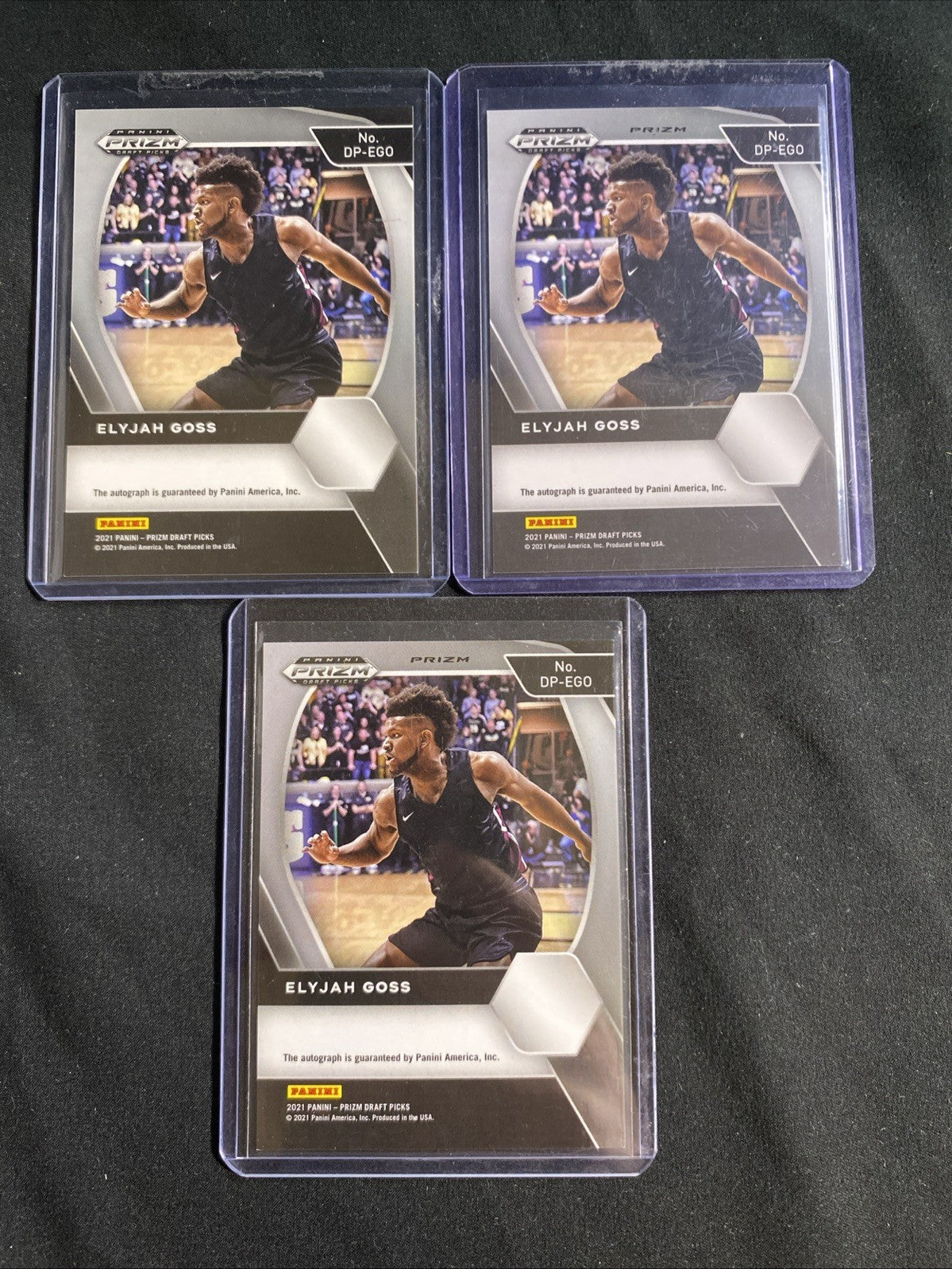 2021 Panini Prizm Draft Picks Elijah Goss RC Auto Rainbow — photo 3 of 15