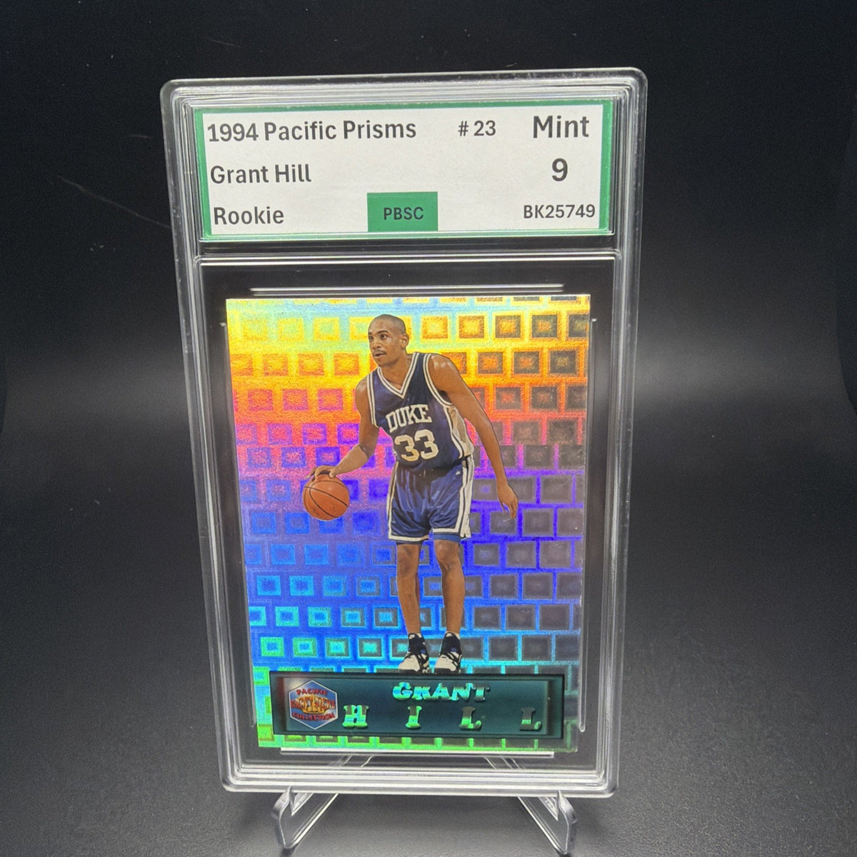 1994-95 Pacific Prisms Grant Hill Rookie RC #23 Duke Blue Devils PBSC 9 (1) — photo 1 of 2