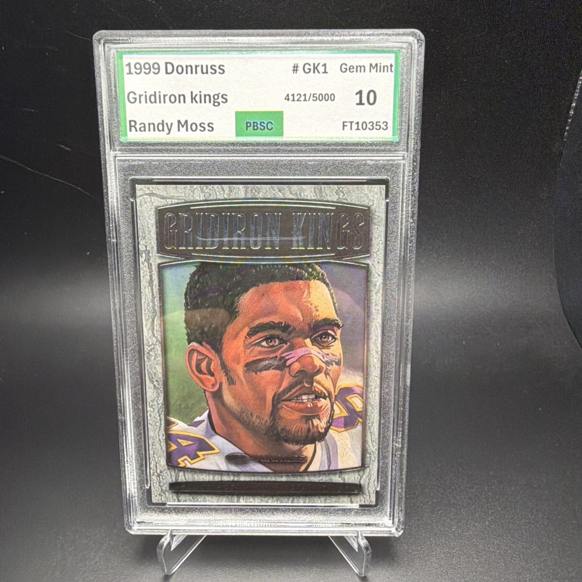 1999 Donruss - Gridiron Kings Randy Moss #GK1 /4500 PBSC 10 — photo 1 of 2