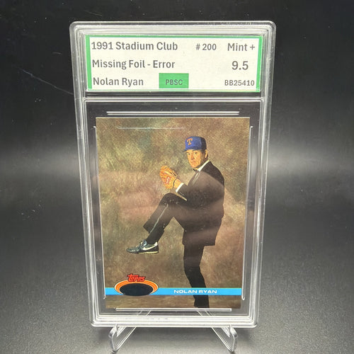 1991 Topps Stadium Club - Nolan Ryan #200 Error Card "Missing Foil" PBSC 9.5 — photo 1 of 3