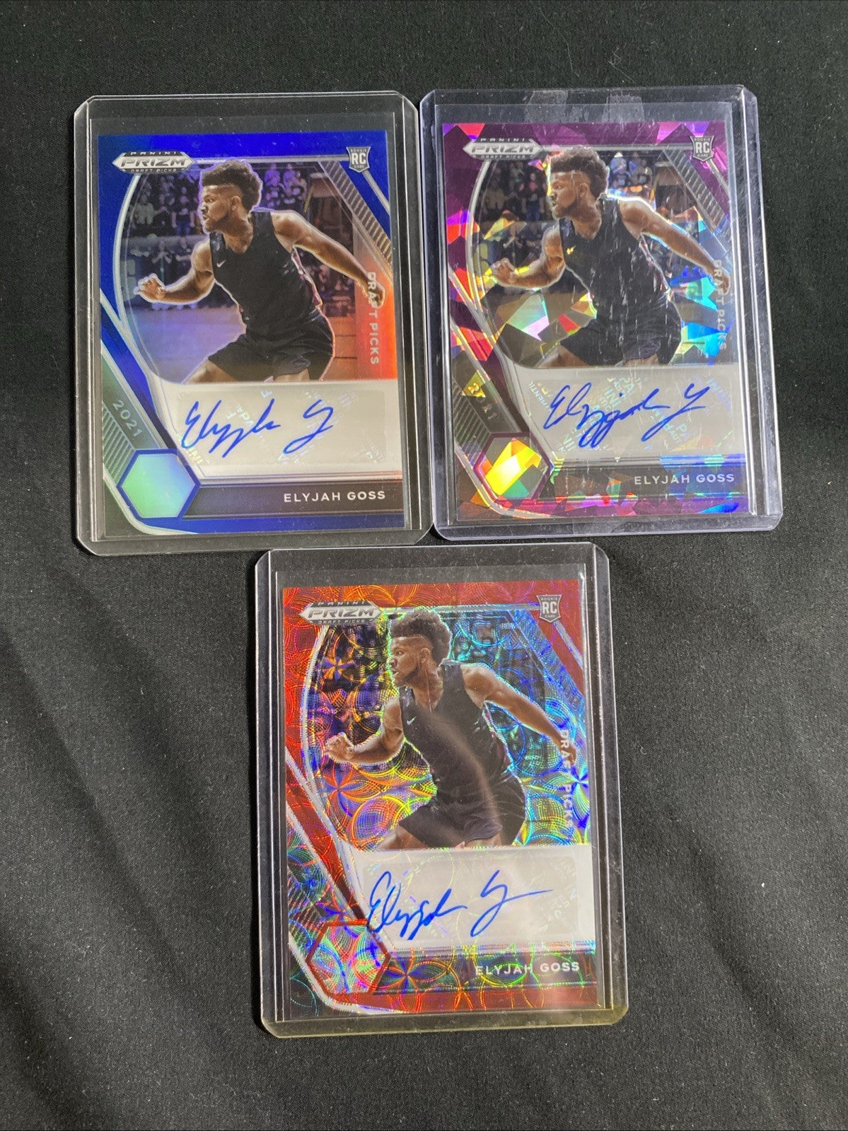 2021 Panini Prizm Draft Picks Elijah Goss RC Auto Rainbow — photo 6 of 15