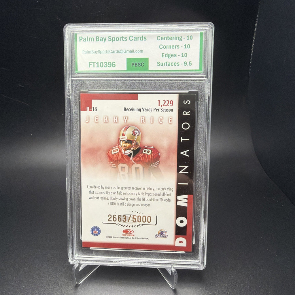 2000 Donruss Dominators #18 Jerry Rice 49ers /5000 PBSC 9.5 — photo 2 of 2