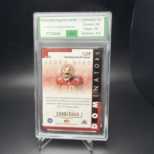 2000 Donruss Dominators #18 Jerry Rice 49ers /5000 PBSC 9.5 — photo 2 of 2