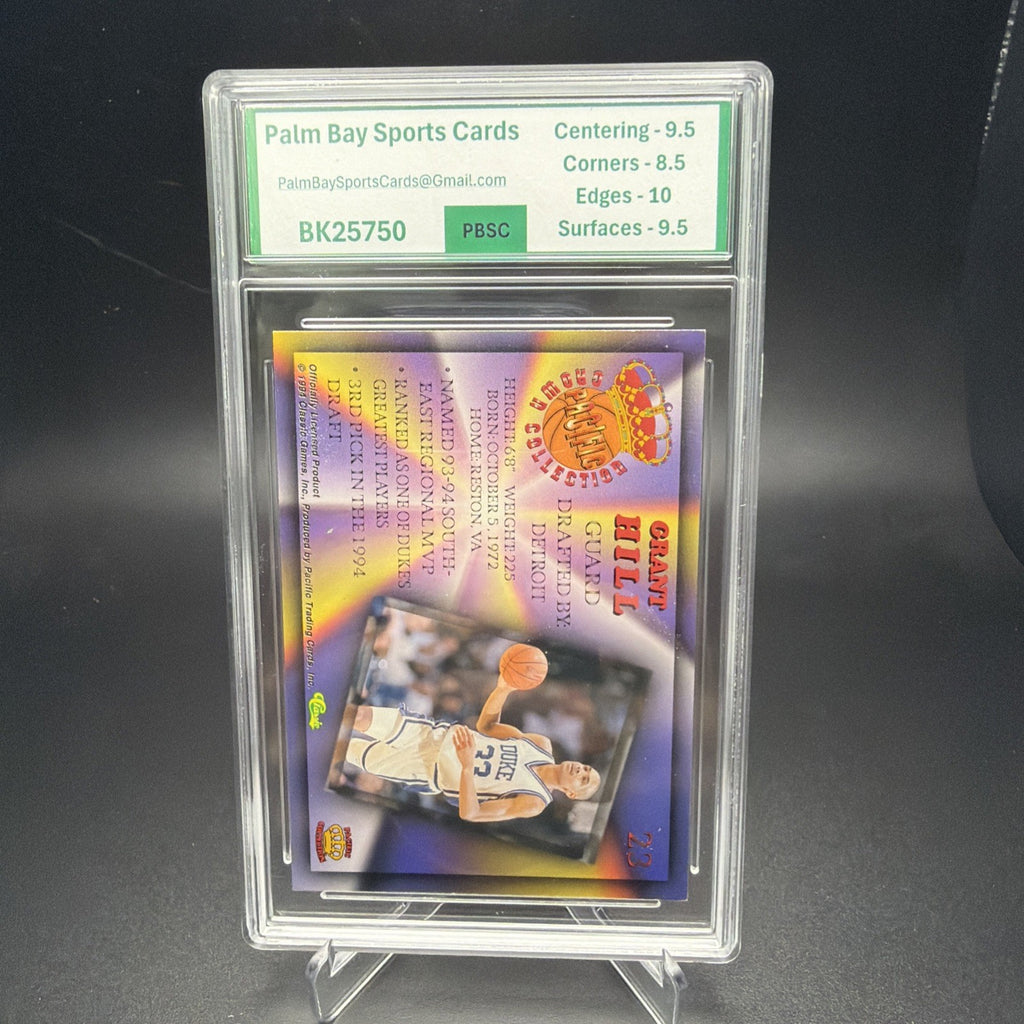 1994-95 Pacific Prisms Grant Hill Rookie RC #23 Duke Blue Devils PBSC 9 (2) — photo 2 of 2