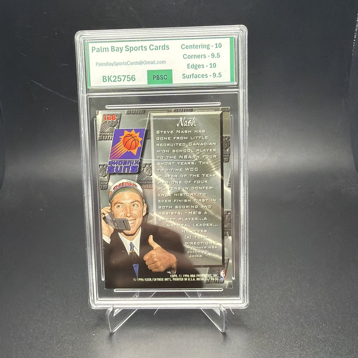 1996-97 Fleer Metal Steve Nash #138 (RC) Fresh Foundations PBSC 9.5 (2) — photo 2 of 2