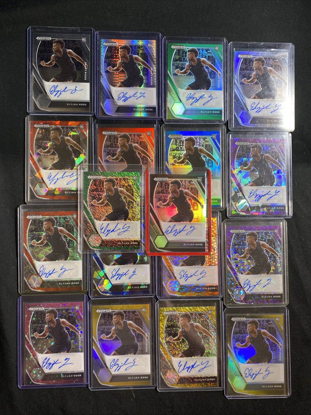 2021 Panini Prizm Draft Picks Elijah Goss RC Auto Rainbow — photo 1 of 15
